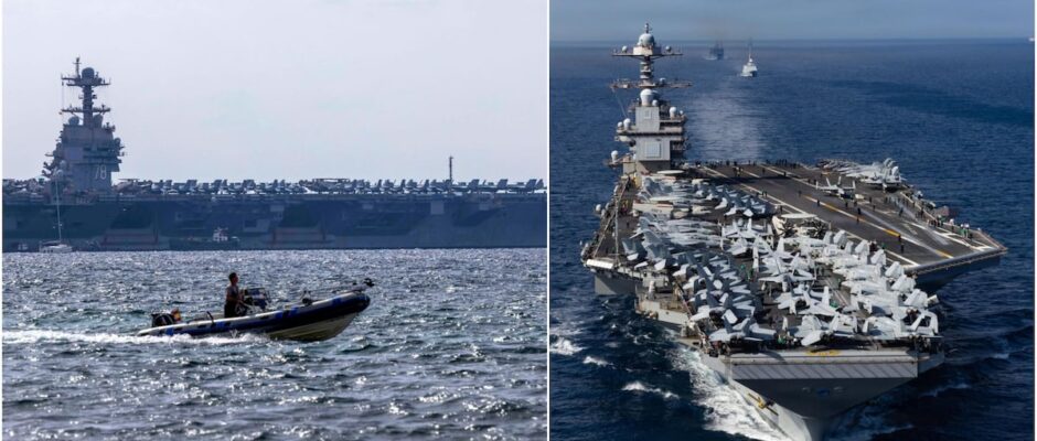 "La Armada estadounidense despliega su nueva estrella: el impresionante portaaviones USS Gerald R. Ford, el mayor y más poderoso de la Tierra, ancla en aguas caribesanas"