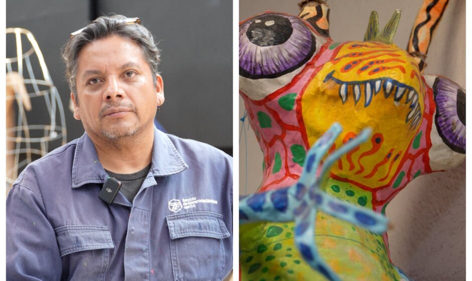 La tradición viva de la pintura popular: Un artesano lleva al extremo la pasión por los alebrijes y se convierte en héroe de la fiesta