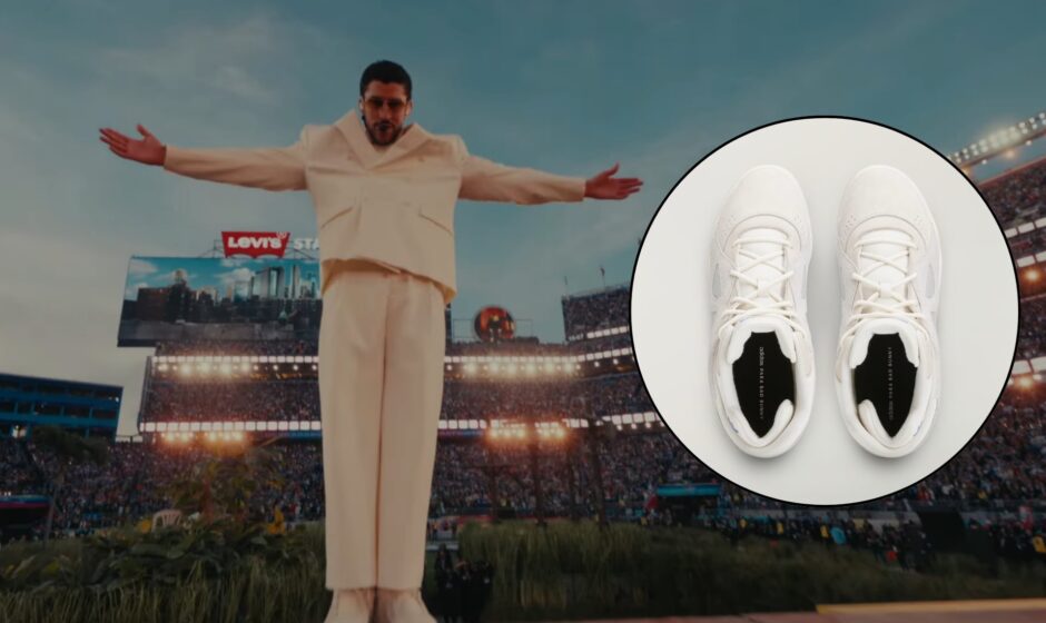 Los tenis Adidas de Bad Bunny vendidos a 2.500 dólares cada uno durante su participación en el Super Bowl.