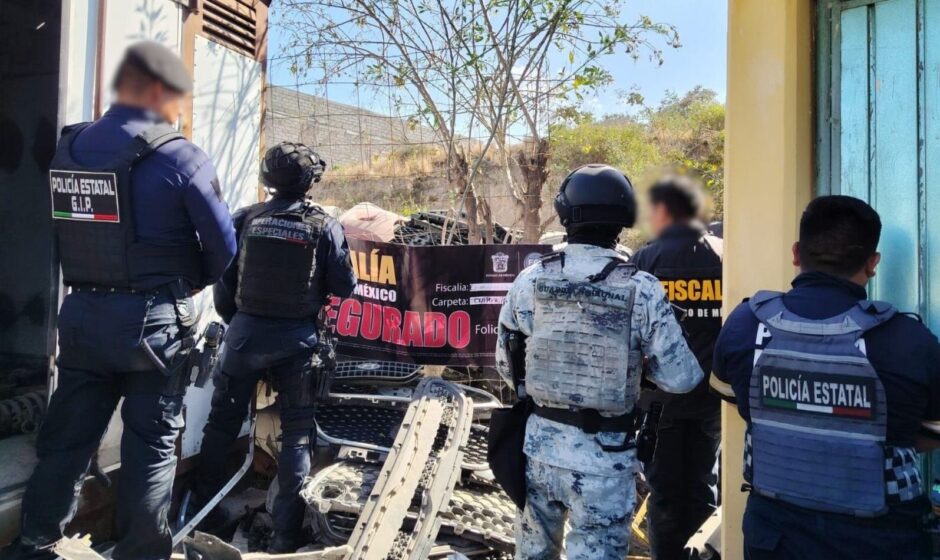 Recuperan 30 toneladas de autopartes robadas en un solo predio en Chimalhuacán